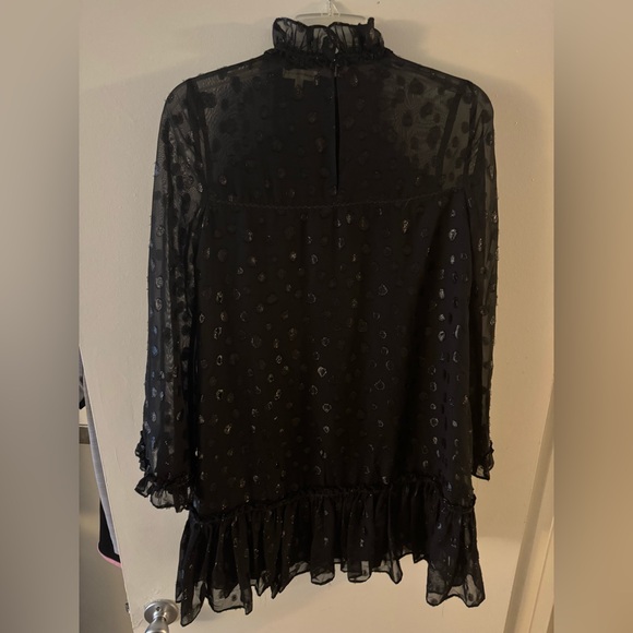 Max Studio Black Sheer Long Sleeve Dress - Picture 5 of 7